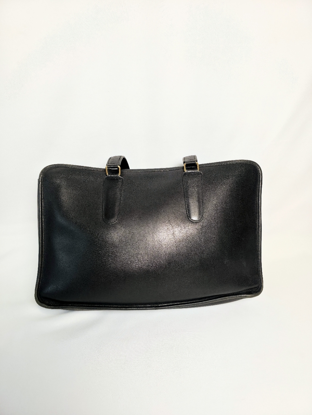 PROJECT Vintage Coach Marketing Tote Black Leather Laptop Briefcase Large Purse - Picture 2 of 16